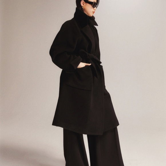 Gorgeous Wool Cashmere Black Coat - BRAND NEW - size S/M - Picture 8 of 16